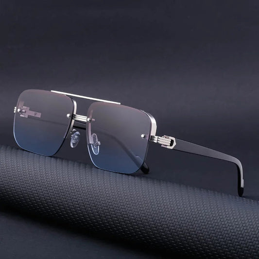 Semi-Rimless Square Gradient Sunglasses For Unisex-SunglassesCraft