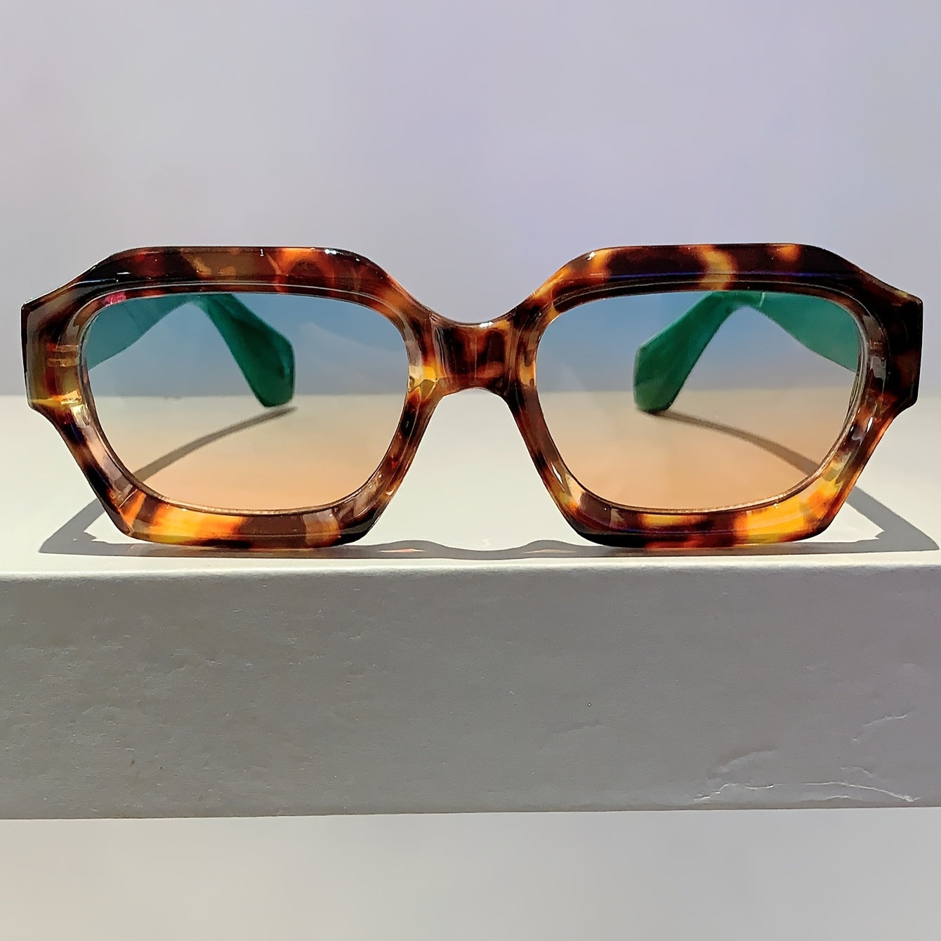 Vintage Square Color Block Sunglasses - Trendy UV Protection Outdoor Fashion Shades