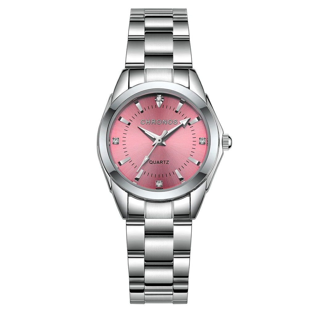 Elegant Crystal Round Quartz Watch