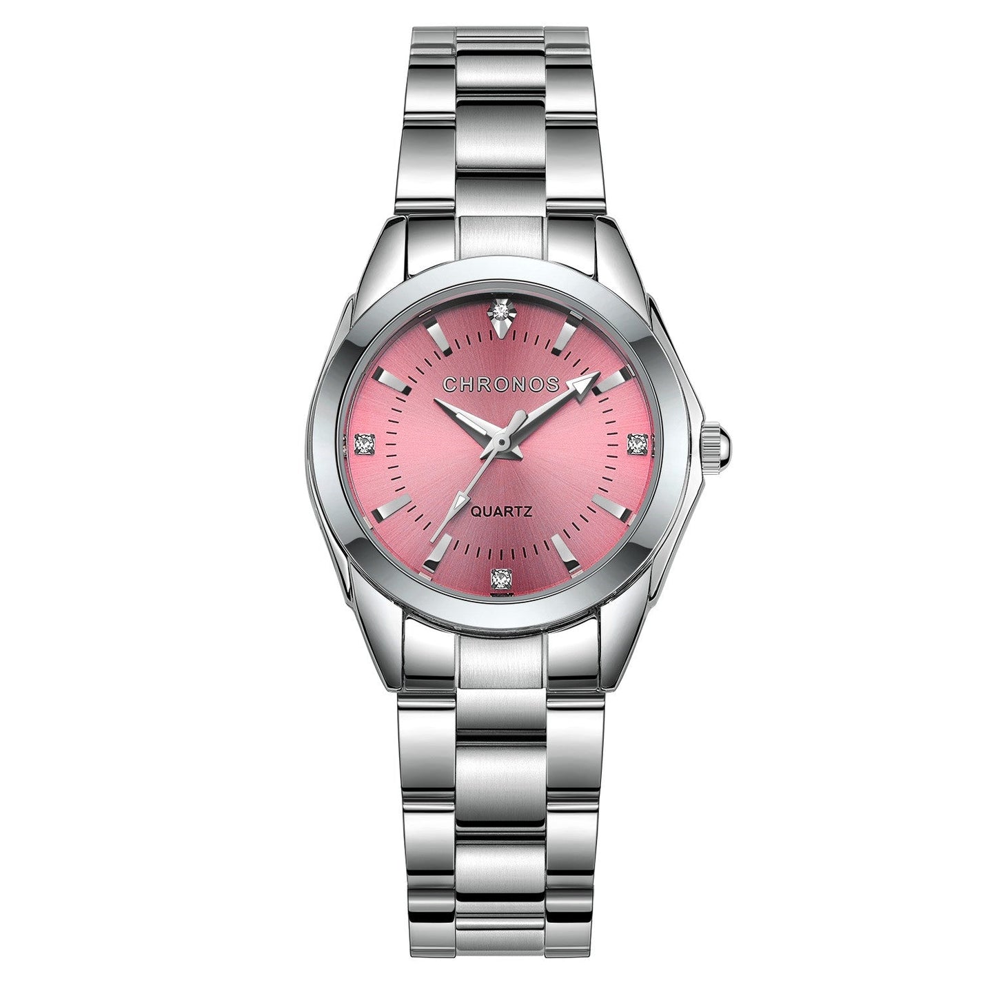 Elegant Crystal Round Quartz Watch