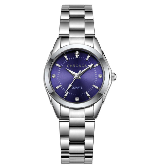 Elegant Crystal Round Quartz Watch