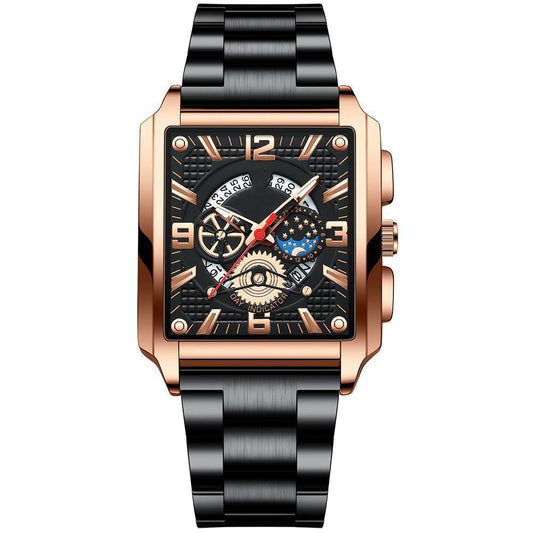 Binbond Men's Vintage Square Calendar Waterproof watch for men B6575