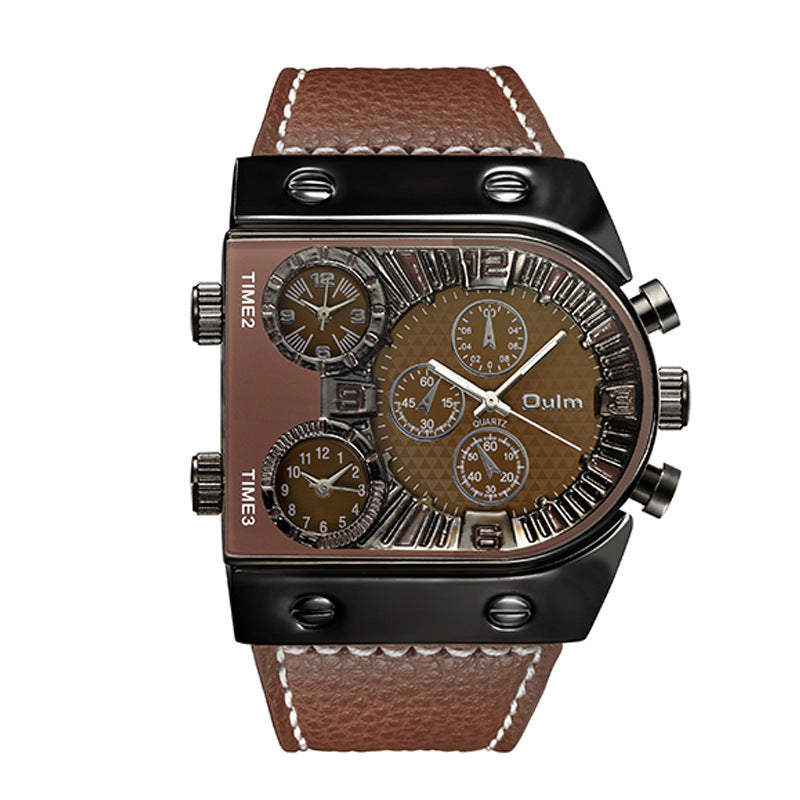Oulm U Shape Quartz Multifunction Watch For Men 9315