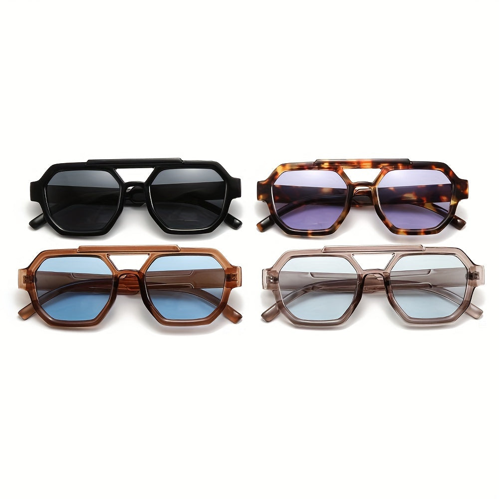 Retro Polygonal Flat-Top Sunglasses for Men & Women