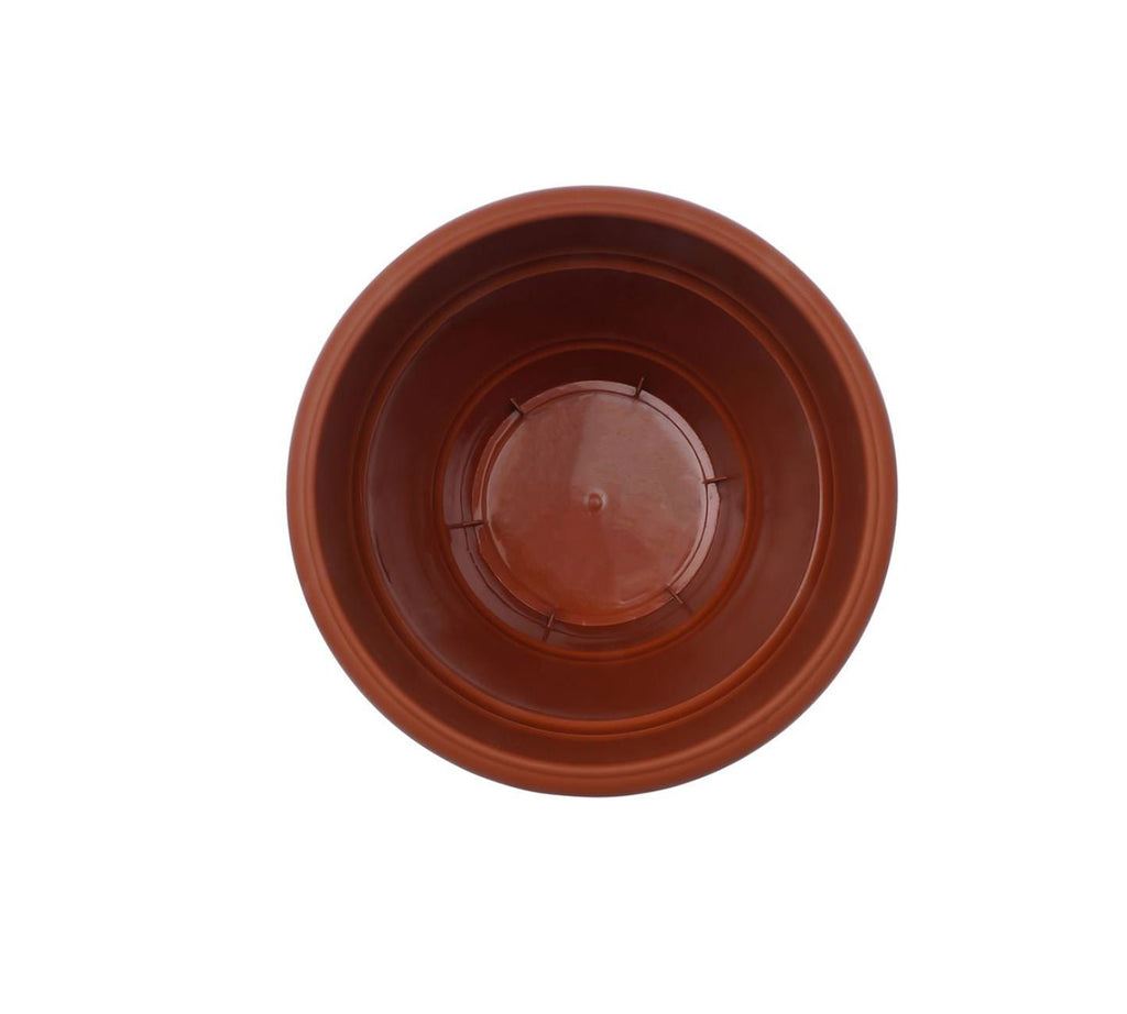 Garden Heavy Plastic Planter Pot/Gamla 6 inch (Brown, Pack of 1, Small) 