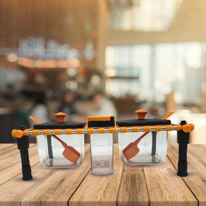 Multipurpose Rajwadi Style Spice & Pickle Jar Set 4 Containers with 2 spoons