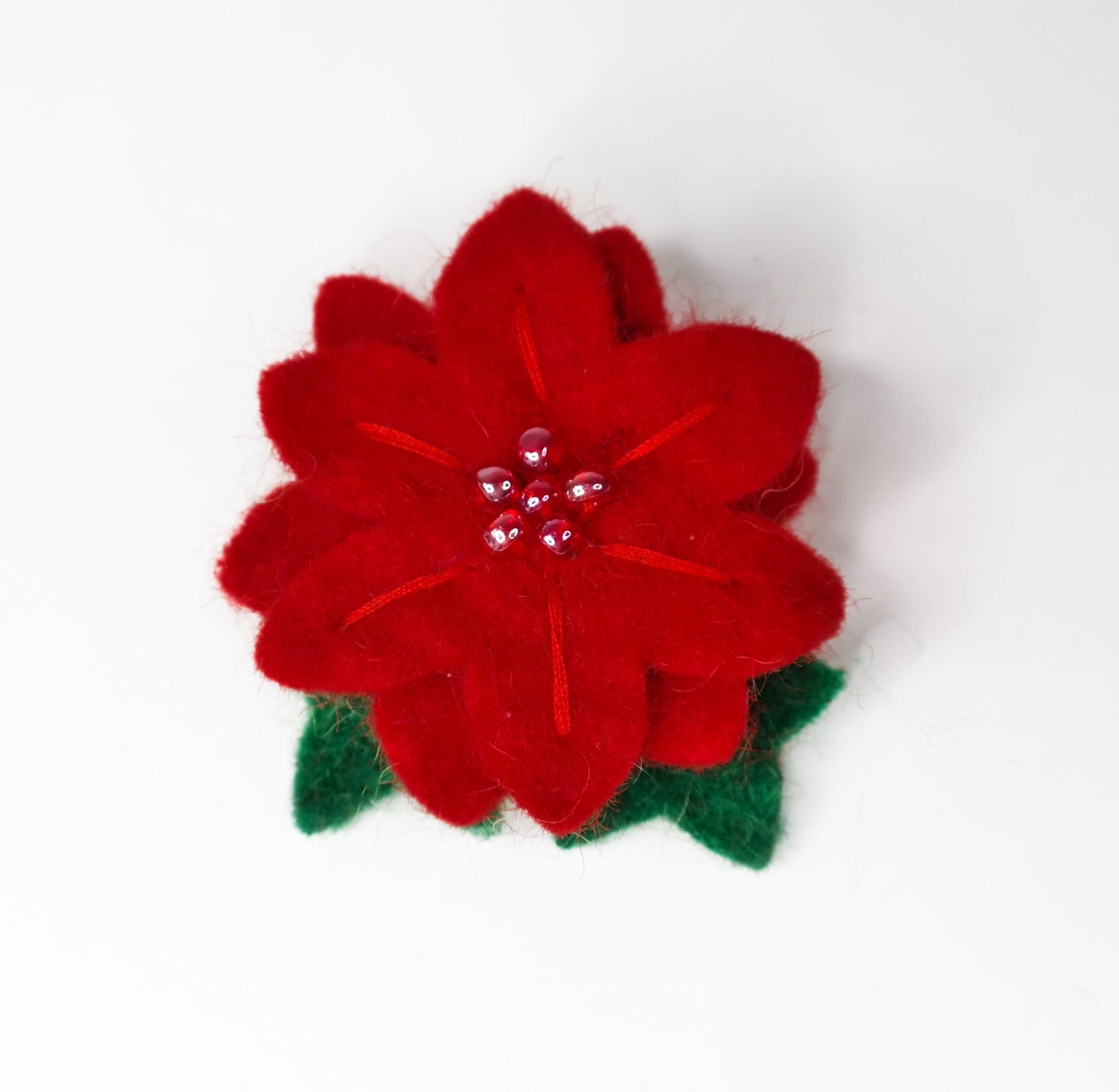 Poinsettia Wool Cat Collar Accessory