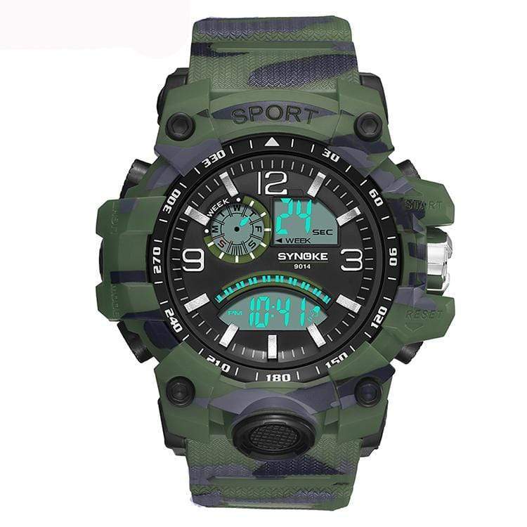 Synoke 9014 Digital Army Camouflage Sports Watch for Men