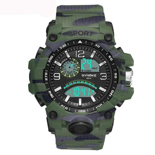 Synoke 9014 Digital Army Camouflage Sports Watch for Men